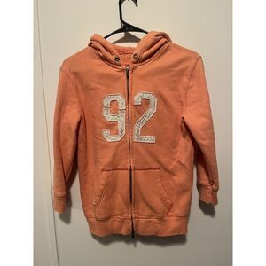 Vintage Abercrombie‎ And Fitch Zip Up Hoodie Orange 92 Size Small